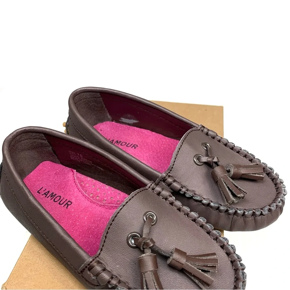 L'Amour Kids Brown Tassel Loafers - Picture 6 of 6